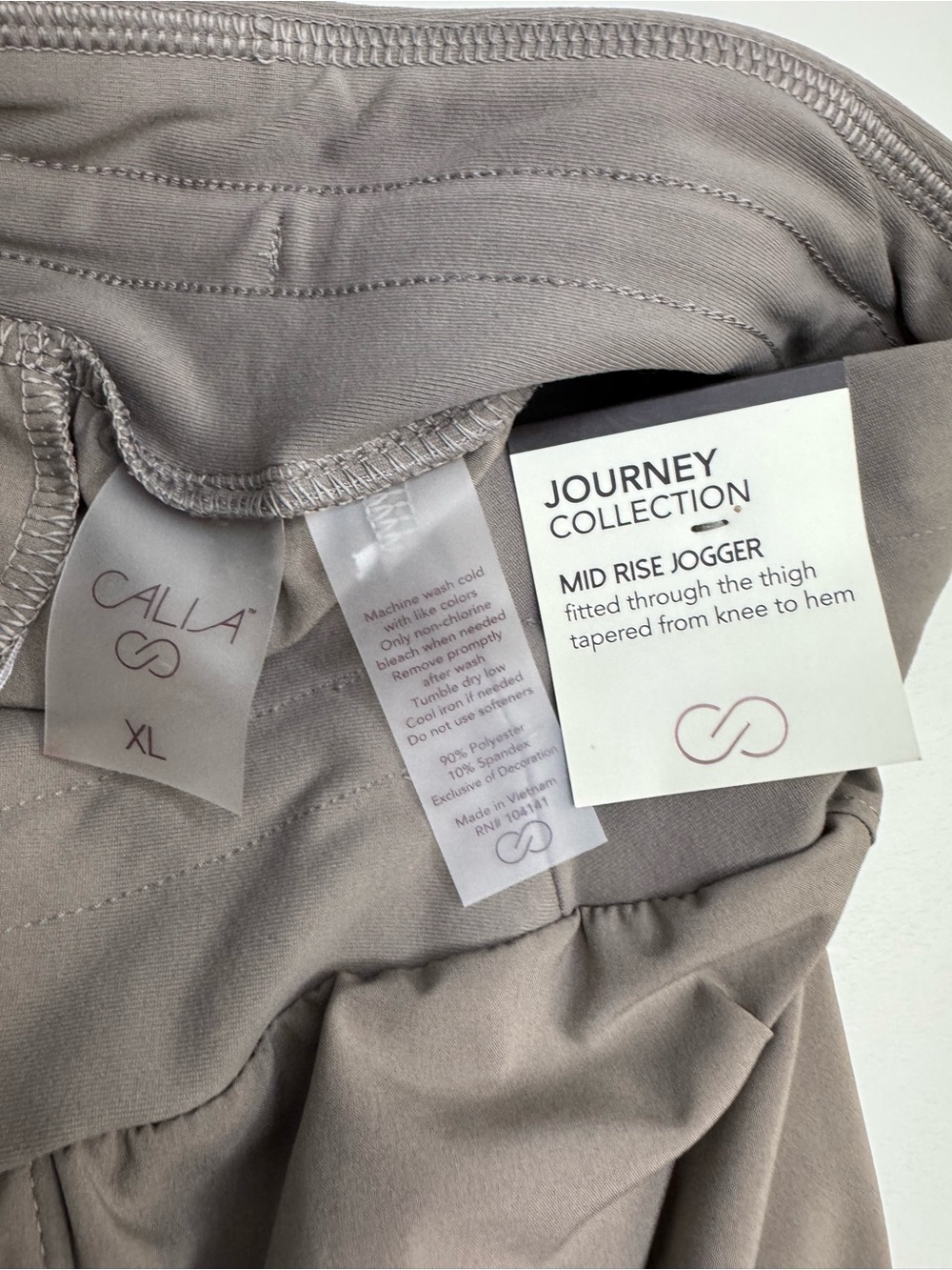 CALIA Women’s Gray Jogger Pants with Drawstring Waist - Picture 3 of 3